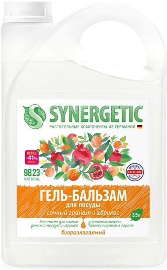 

Гель для мытья посуды и детских игрушек Synergetic Сочный гранат и абрикос 3,5л (9801030035)
