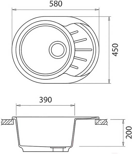 

Кухонная мойка GranFest Rondo GF-R580L красный марс, Rondo GF-R580L