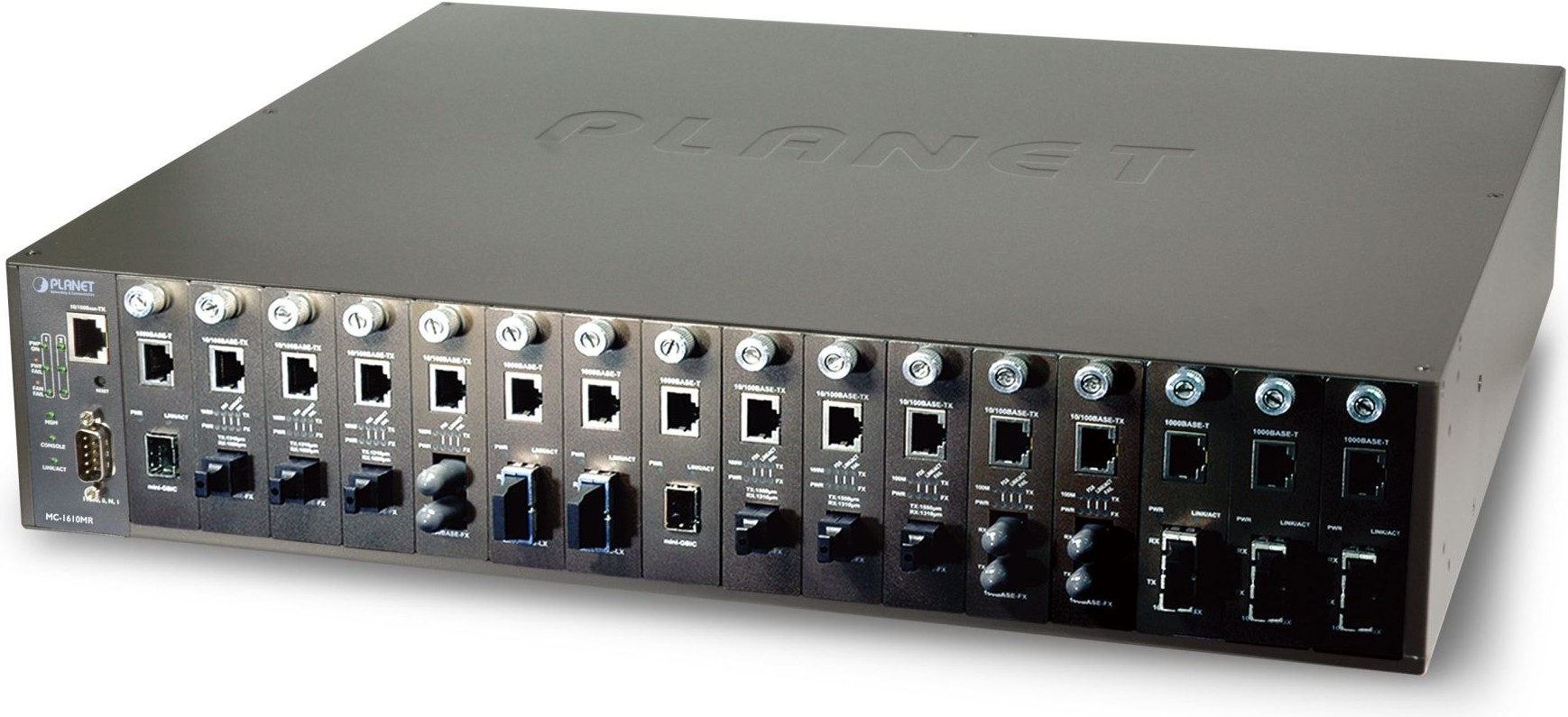 

Медиаконверторное шасси PLANET MC-1610MR