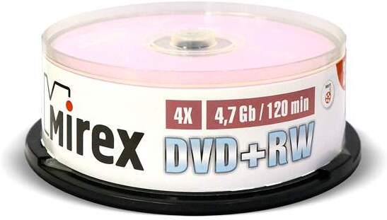 

Оптический диск Mirex DVD+RW 4.7 Gb 4x Cake Box 25 [202592], Оптический диск Mirex DVD+RW 4.7 Gb 4x Cake Box 25 202592