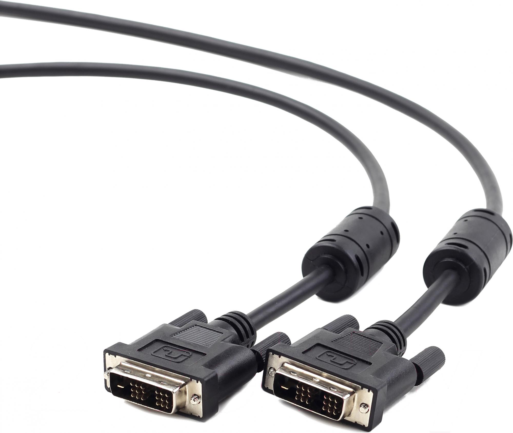 

Кабель для компьютера Cablexpert DVI-D dual link CC-DVI2L-BK-15, 25M/25M, 4.5м, CCS, черный, экран, феррит.кольца, Чёрный [CC-DVI2L-BK-15], Cablexpert DVI-D dual link CC-DVI2L-BK-15, 25M/25M, 4.5м, CCS, черный, экран, феррит.кольца, Чёрный