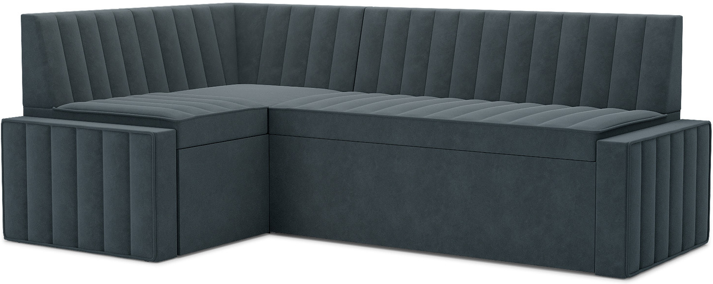 

Кухонный диван Mebel-Ars Вермут 193х82 левый велюр серо-синий HB-178 26 (М11-20-5)