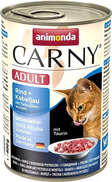 

Корм для кошек Animonda Carny Adult с говядиной,треской и петрушкой 400г, Carny Adult с говядиной,треской и петрушкой 400г