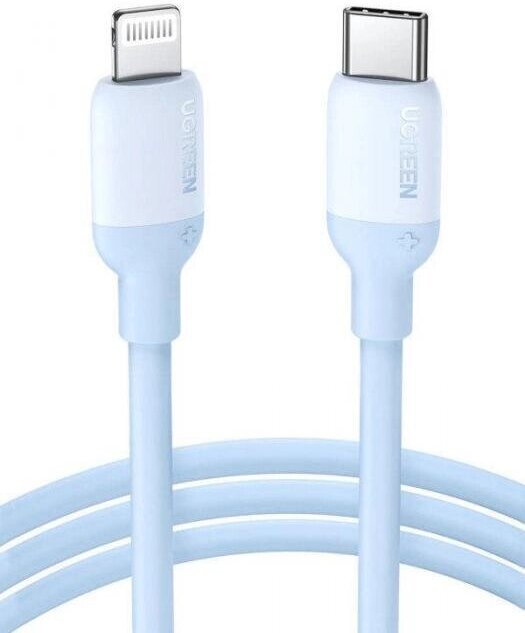 

Кабель UGREEN US387-20313; Type-C to Lightning; Apple MFi certified; PD fast charge 3A; силиконовый; 1m; Navy Blue