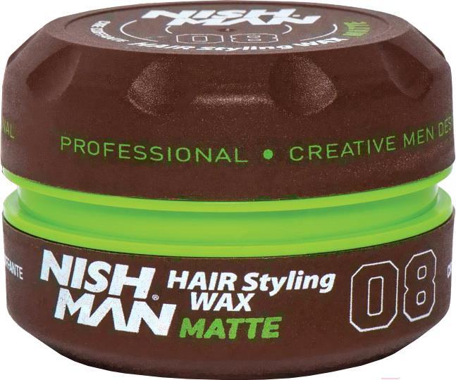 

Воск для укладки волос NishMan Matte 08 (150мл), Воск для укладки волос NishMan Matte 08 150мл