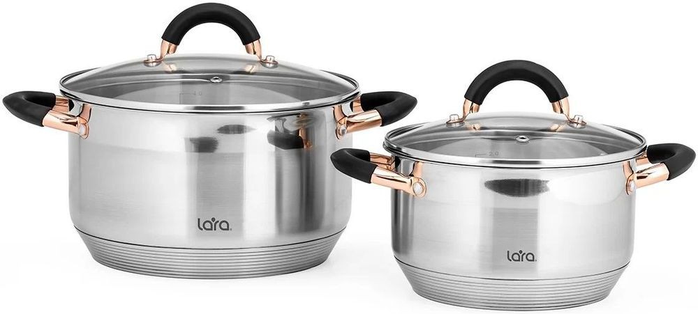 

Набор кастрюль Lara LR02-116 Black and Rose