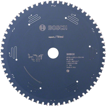 

Диск пильный Bosch 254х25,4 мм 60 зуб. Expert for Steel [2608643059], Диск пильный Bosch 254х25,4 мм 60 зуб. Expert for Steel 2.608.643.059