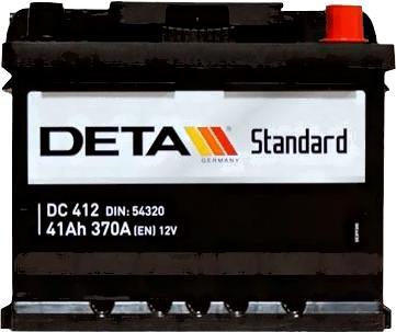 

Аккумулятор DETA Standard DC412 41 А/ч, Standard DC412 41 А/ч
