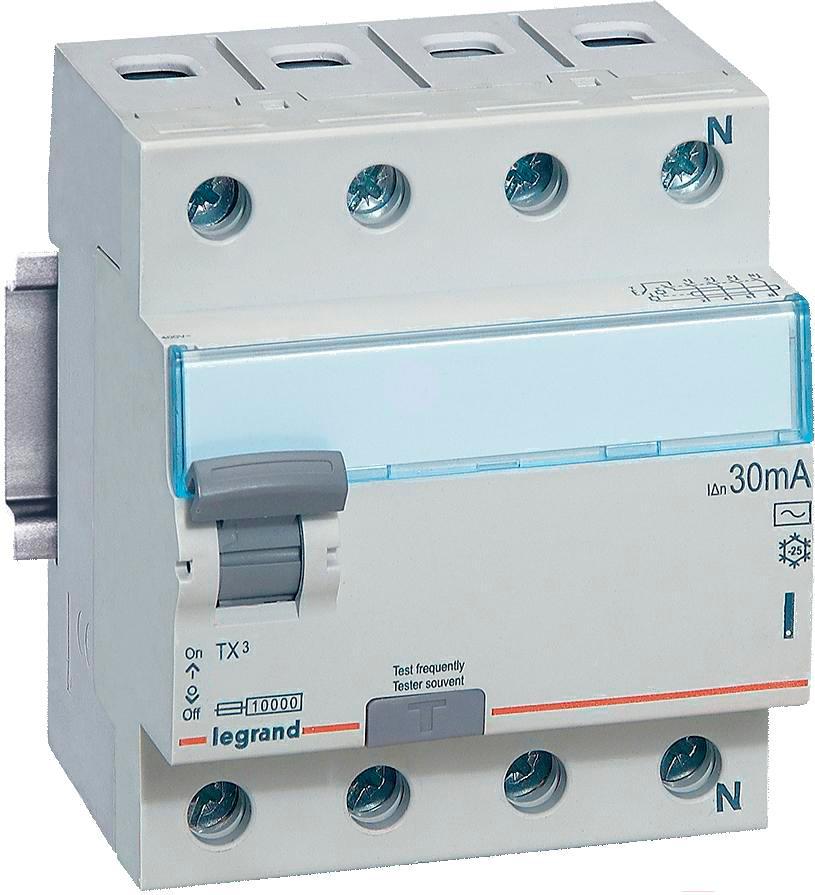 

Выключатель Legrand TX3 4P 63A 30мА 10kA 4M [403010], TX3 4P 63A 30мА 10kA 4M
