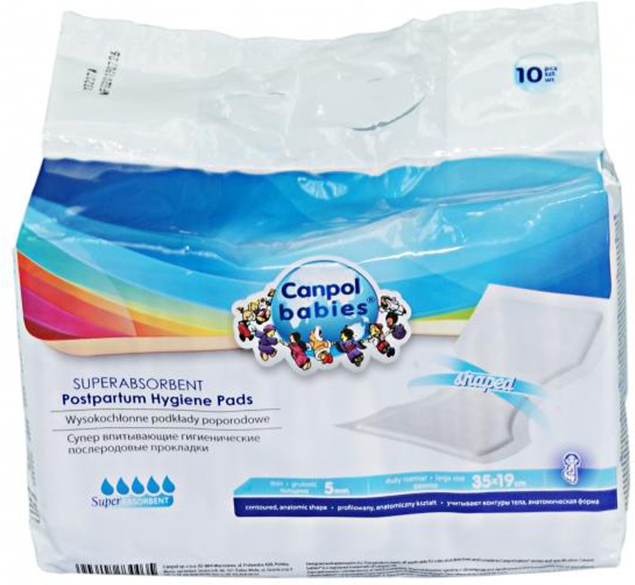 

Прокладки послеродовые Canpol 73/003 (10шт), Гигиенические прокладки Canpol 73/003 10шт послеродовые