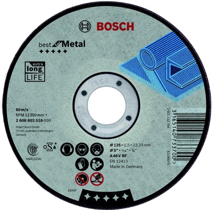 

Отрезной круг Bosch 2.608.603.518, Отрезной круг Bosch 125x1.5 Best for Metal 2.608.603.518