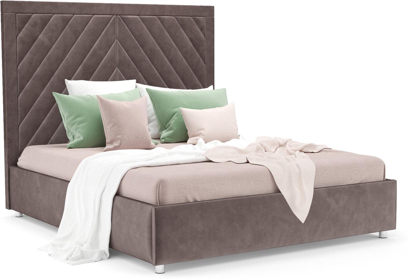 

Кровать Mebel-Ars Мишель 160 бархат серо-шоколадный Star Velvet 60 Coffee (М1-13-3)