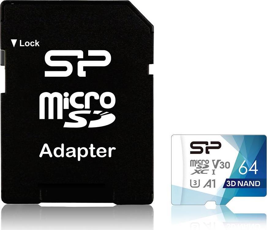 

Карта памяти Silicon-Power microSD 64GB Superior Pro A1 microSDXC Class 10 UHS-I U3 SD адаптер [SP064GBSTXDU3V20AB], microSD 64GB Superior Pro A1 microSDXC Class 10 UHS-I U3 SD адаптер