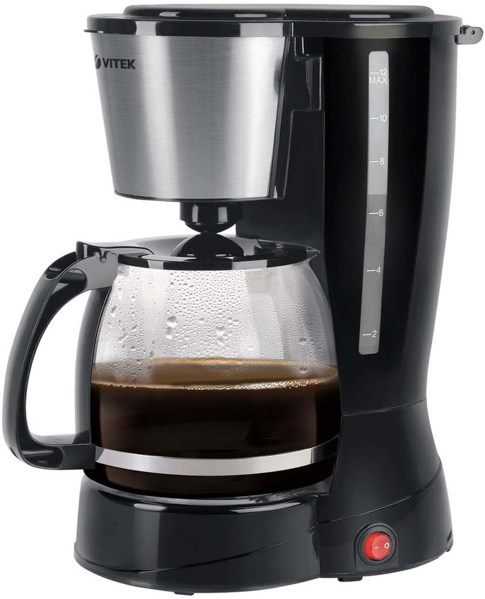 

Кофеварка Vitek VT-1527MC, Кофеварка Vitek VT-1527 нержавеющая сталь/черный