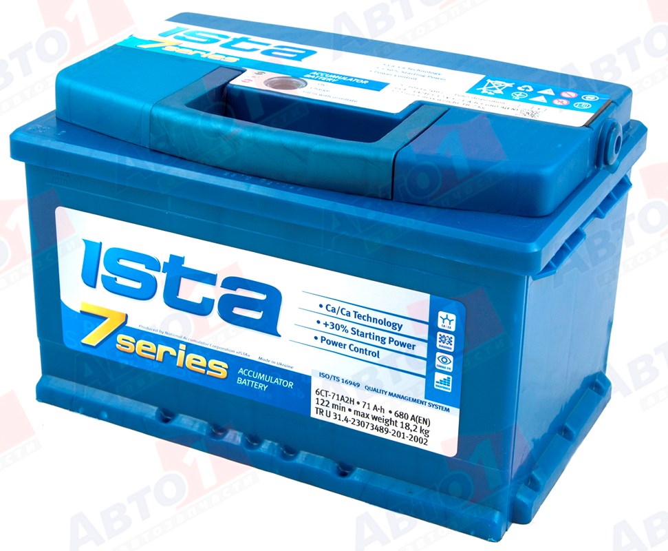

Аккумулятор ISTA 7 Series 6CT-71 A2Н E 71 А/ч, 7 Series 6CT-71 A2Н E 71 А/ч