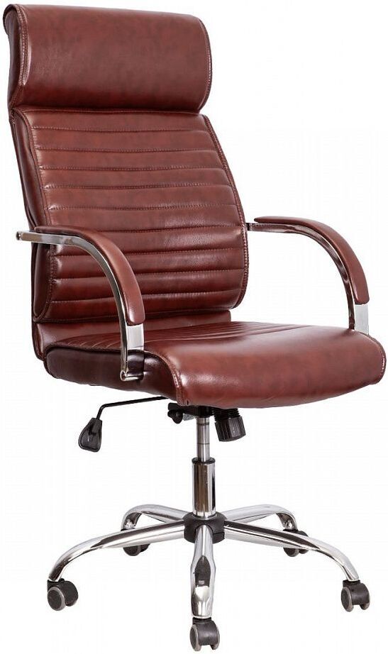 

Кресло офисное AksHome Alexander Chrome Eco коричневый, Офисное кресло AksHome Alexander Chrome Eco коричневый