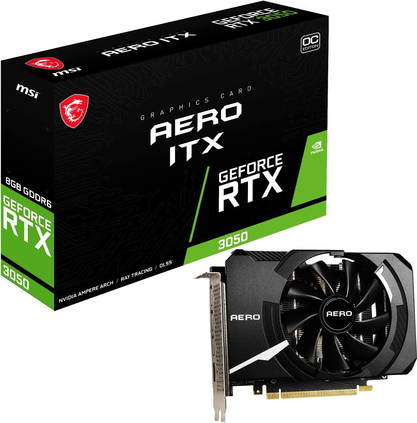 

Видеокарта MSI GeForce RTX 3050 Aero ITX 8G OC