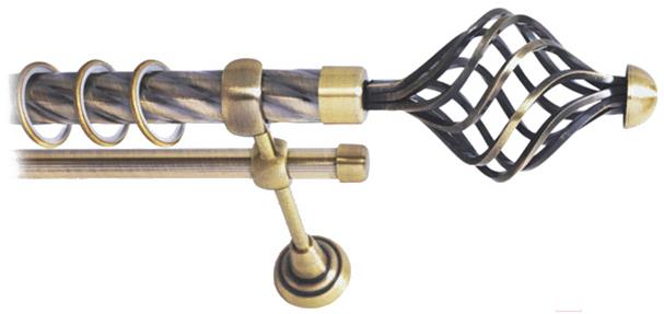 

Карниз Lm Decor Вираж 098 2р витой 25/16мм 2.8м антик, Вираж 098 2р витой 25/16мм 2.8м