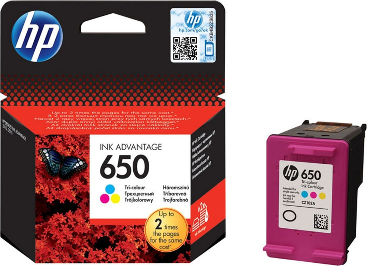 

Картридж HP 650 CZ102AE Tri-colour, Картридж HP 650 трёхцветный (CZ102AE)