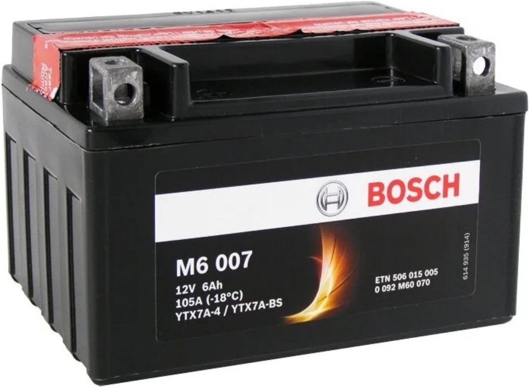 

Мотоаккумулятор Bosch M6 YTX7A-4/YTX7A-BS 506015005 (0092M60070)