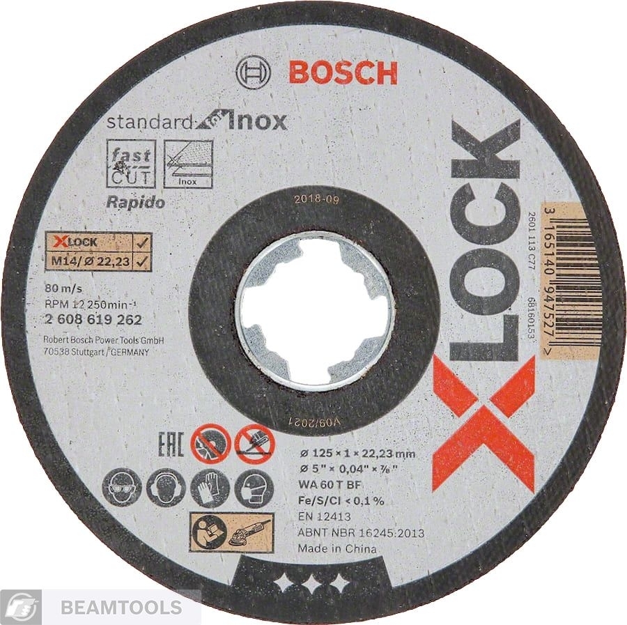 

Отрезной круг Bosch Standart for Inox D125 22,23 1 мм X-LOCK [2.608.619.262], Отрезной круг Bosch Standart for Inox D125 22,23 1 мм X-LOCK 2.608.619.262
