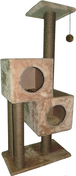 

Когтеточка Cat House Комплекс для кошек двойной домик 1.27 джут бежевый