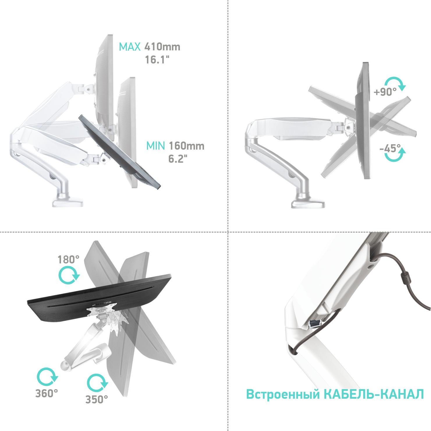 

Кронштейн Onkron G80 White, G80