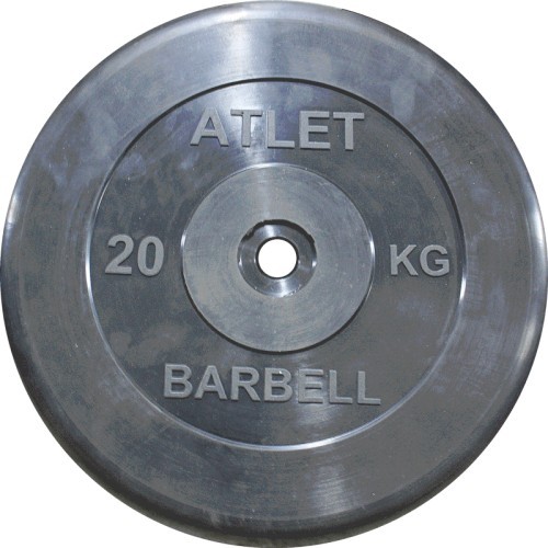 

Гиря MB Barbell Atlet d-26 20кг черный, Диск для штанги MB Barbell Atlet d-26 20кг черный