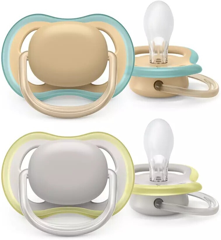 

Пустышка силиконовая Philips AVENT Ultra Air песочный/серый 2 шт. (SCF085/15)