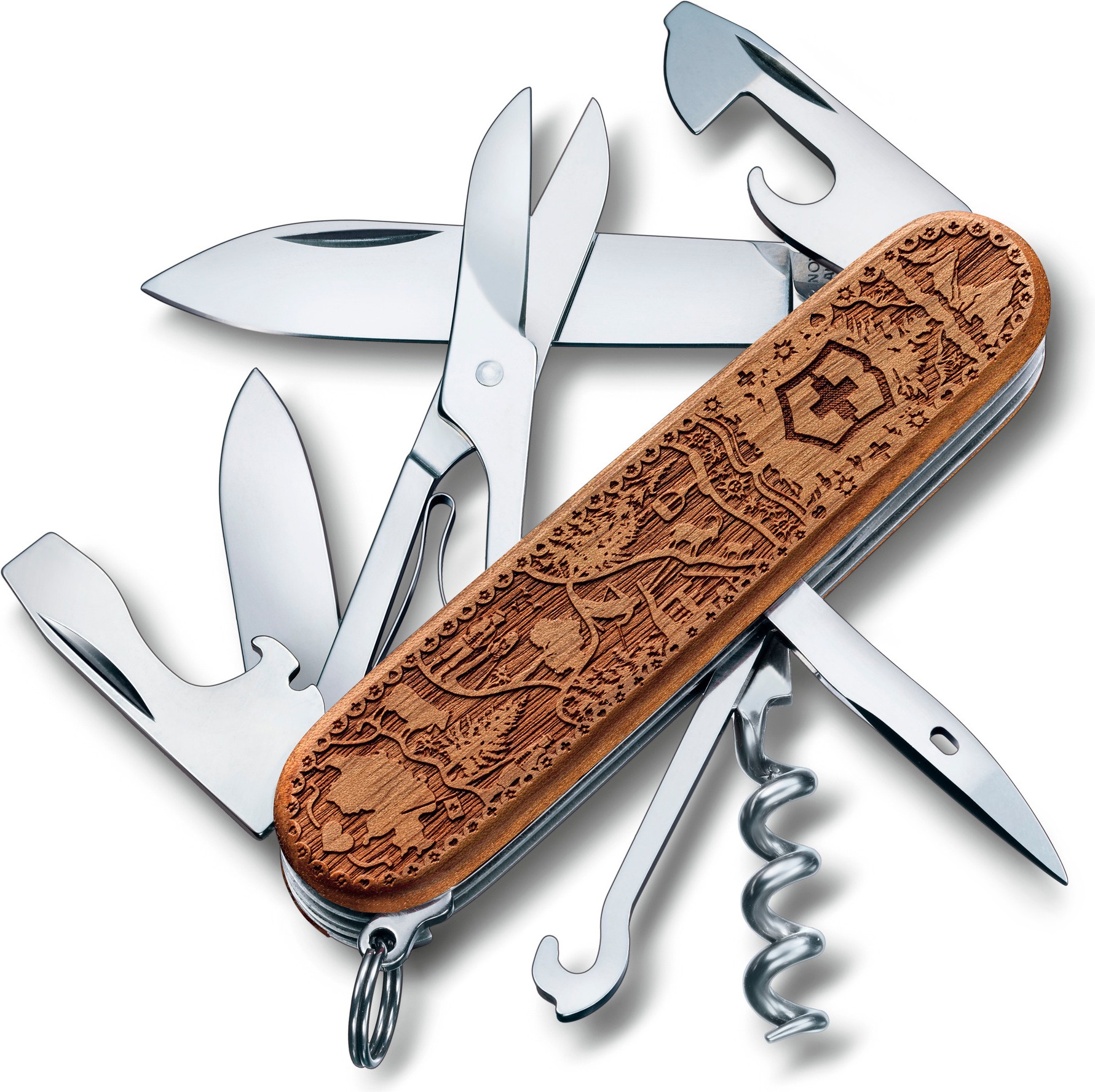 

Туристический нож Victorinox Climber Wood Swiss SE2021 [1.3701.63L21], Туристический нож Victorinox Climber Wood Swiss SE2021 1.3701.63L21