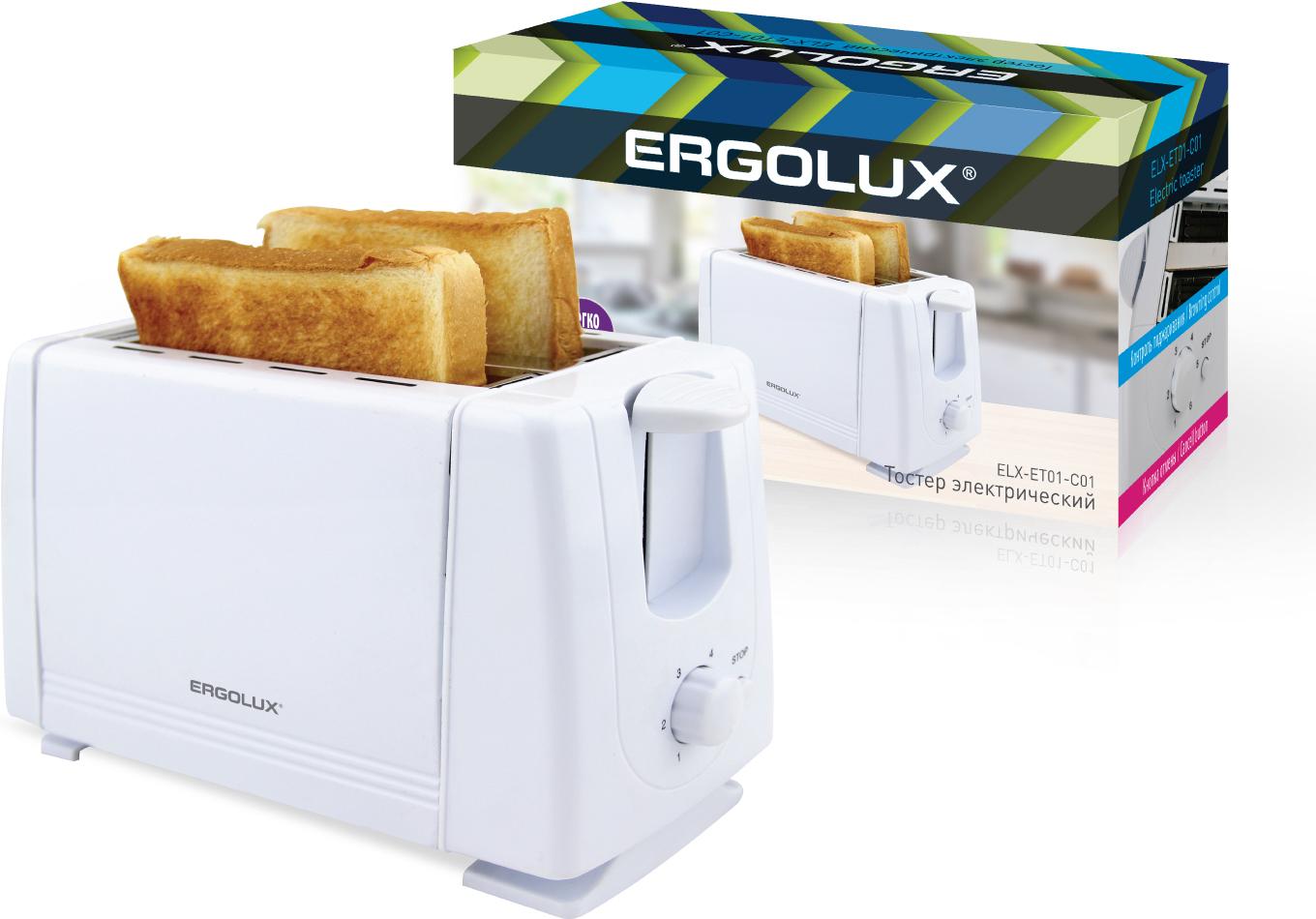 

Тостер Ergolux ELX-ET01-C01 белый, ELX-ET01-C01