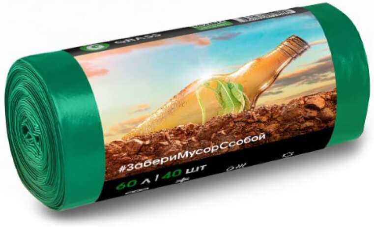 

Мешок для мусора в рулоне Grass PP-0029 зеленый