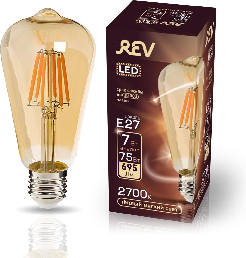 

Светодиодная лампочка Rev ST64 E27 7W 2700K [32436 2], Светодиодная лампочка Rev ST64 E27 7W 2700K 32436 2