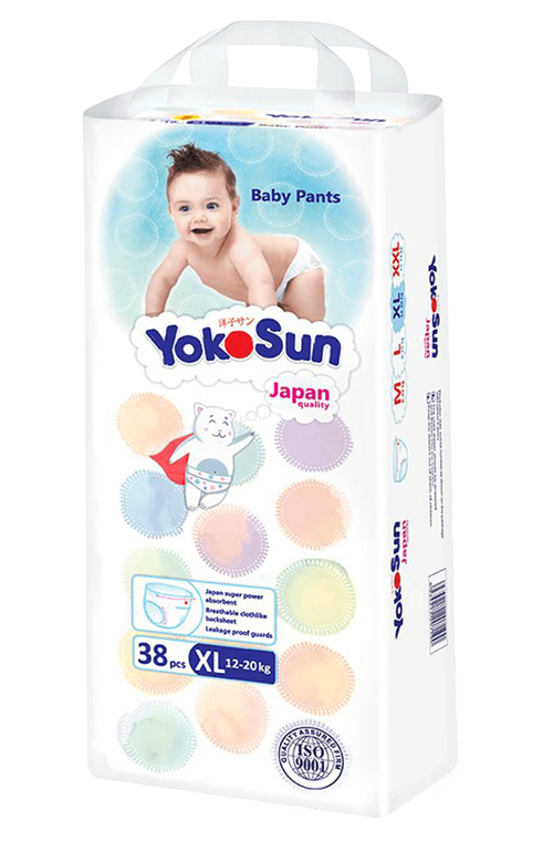 

Детские подгузники YokoSun XL от 12 до 20кг (38шт)