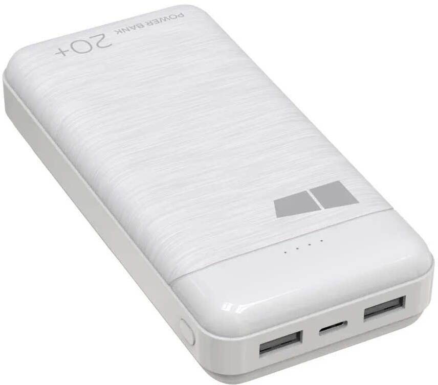 

Внешний аккумулятор More choice 20000mAh 2USB 2.1A белый (PB33-20W)