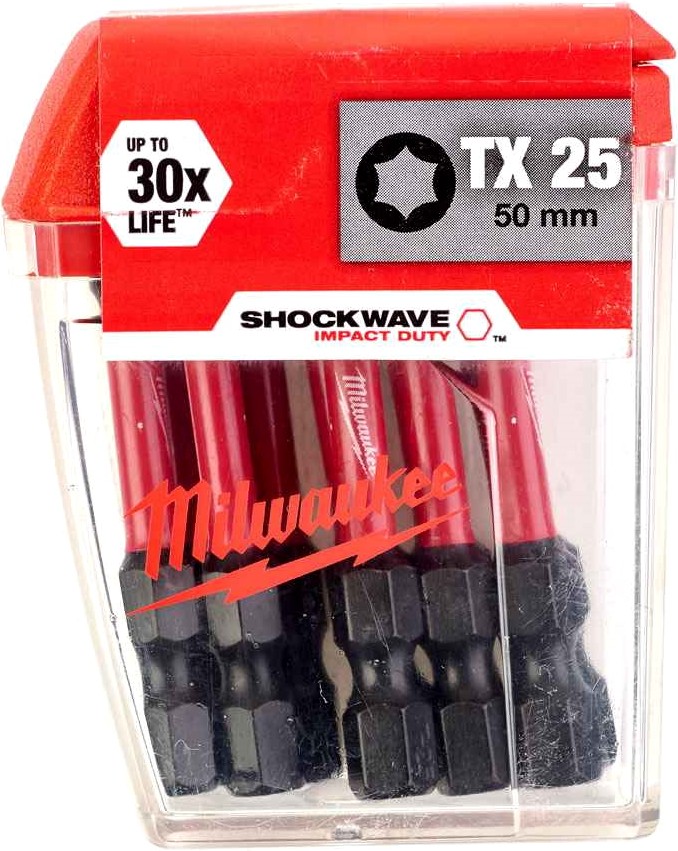

Набор оснастки Milwaukee Shockwave Impact Duty 4932430882, Насадка для электроинструмента Milwaukee Shockwave TX25 50мм 10шт 4932430882