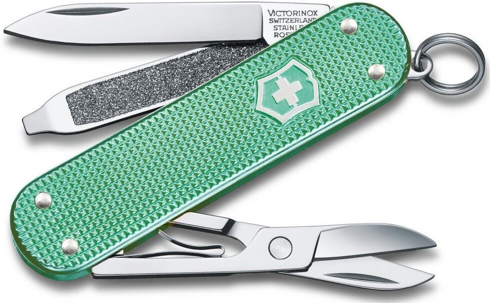 

Туристический нож Victorinox перочинный Classic Minty Mint 58мм 7функц. [0.6221.221G], Мультитул Victorinox 0.6221.221G (мятный)