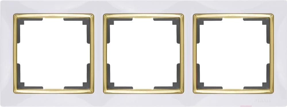 

Рамка для выключателя и розетки Werkel Snabb 3 поста WL03-Frame-03-white-GD белый/золото [a035254], Snabb 3 поста WL03-Frame-03-white-GD