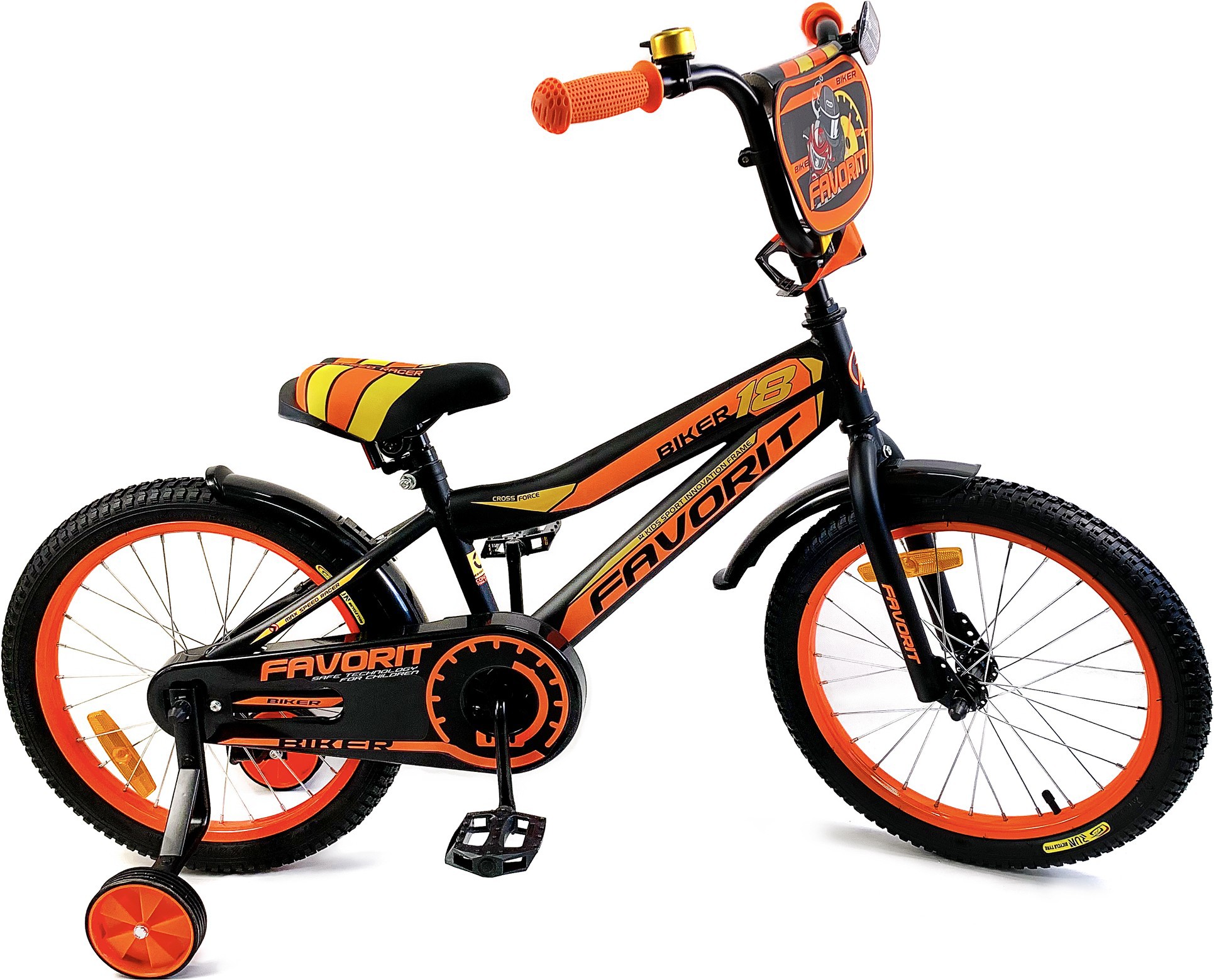 

Велосипед детский Favorit Biker 18'' 2018 черный/оранжевый [BIK-18OR], Детский велосипед Favorit Biker 18 (черный/оранжевый, 2020)