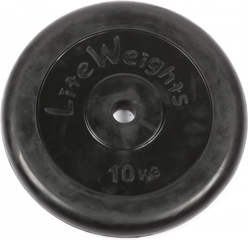 

Диск для штанги Lite Weights обрезиненный 2477LW 26мм 10кг черный, обрезиненный 2477LW 26мм 10кг