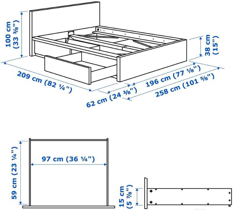 

Каркас кровати IKEA Мальм [892.110.42], Мальм
