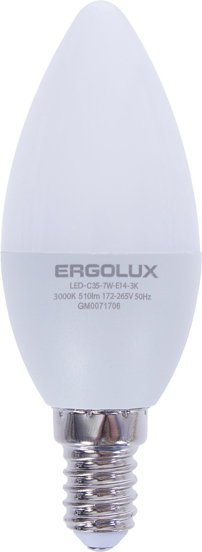 

Светодиодная лампа Ergolux LED-C35-9W-E14-3K, Светодиодная лампочка Ergolux LED-C35-9W-E14-3K