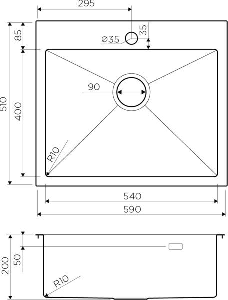 

Кухонная мойка Omoikiri Akisame 59-GM [4973096], Akisame 59-GM