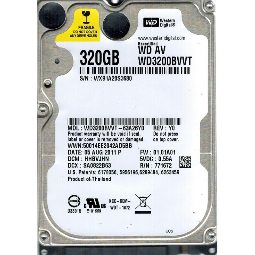 

Жесткий диск WD 320Gb [WD3200BVVT], 320Gb