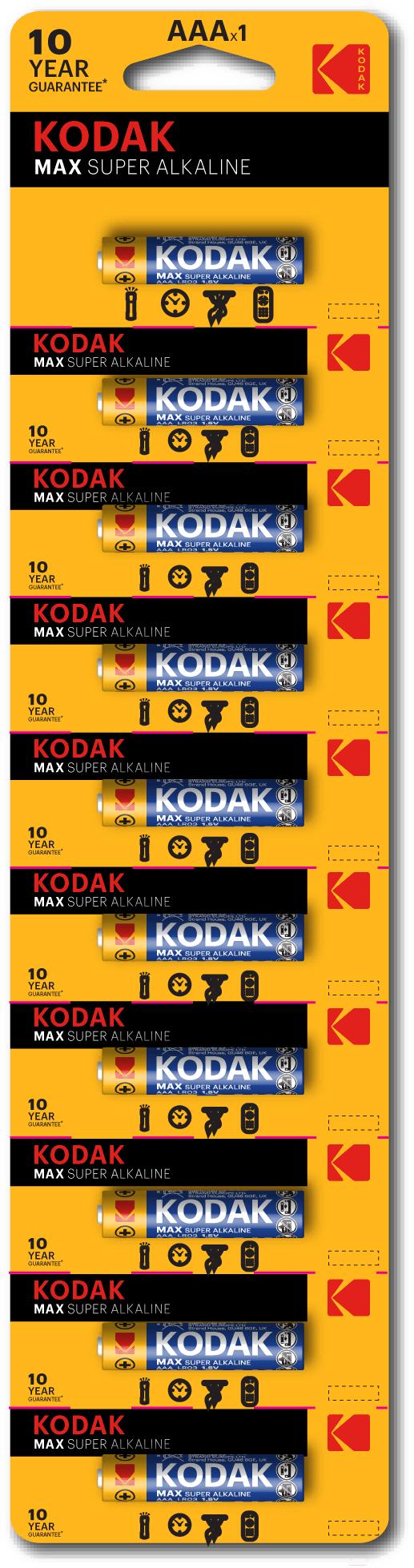 

Батарейка Kodak MAX LR03-10BL K3A-10 блистер [Б0005125], MAX LR03-10BL K3A-10 блистер