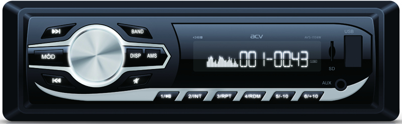 

USB-магнитола ACV AVS-1724W, Автомагнитола ACV AVS-1724W