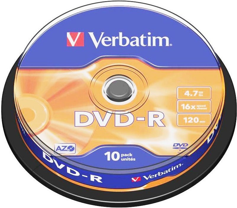 

Оптический диск Verbatim DVD-R 4.7Gb 16x Cake Box 10 шт [43523], Диск DVD-R Verbatim 4.7GB 16x Cake Box (43523)