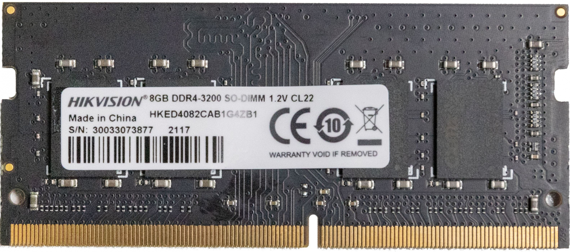 

Оперативная память Hikvision 8GB DDR4 SODIMM PC4-25600 (HKED4082CAB1G4ZB1/8G)