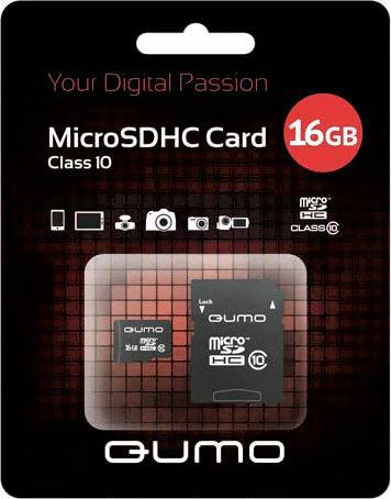 

Карта памяти QUMO microSDHC (Class 10) 16GB (QM16GMICSDHC10), microSDHC (Class 10) 16GB