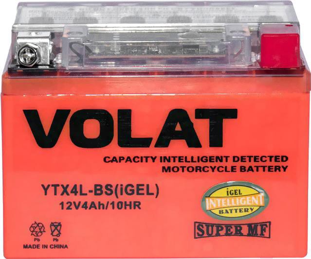 

Аккумулятор VOLAT YTX4L-BS iGEL R+ 4 А/ч
